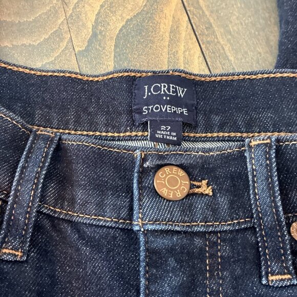 J Crew High-rise Stovepipe Dark Wash Jeans in Signature Stretch+ - Size 27 (Y8) - Picture 5 of 10
